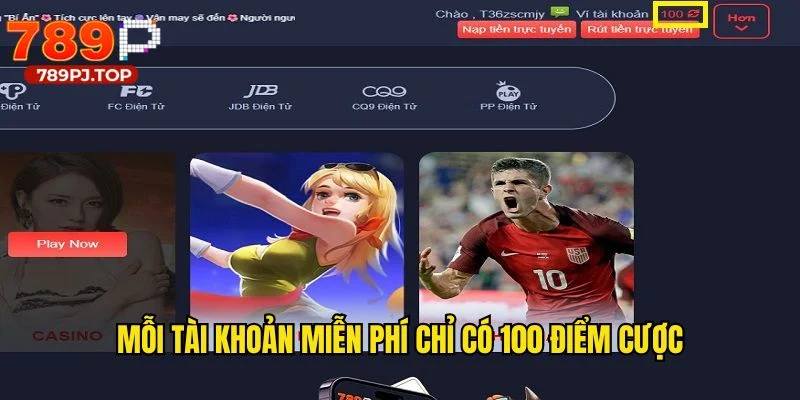 Mỗi tài khoản dùng thử chỉ có 100 điểm miễn phí duy nhất